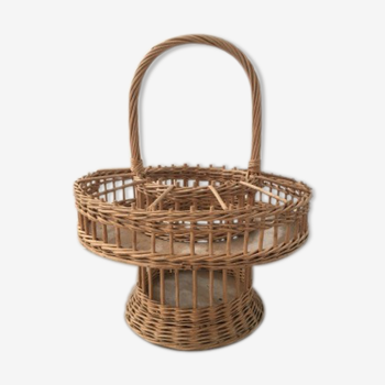 Panier porte bouteille en osier