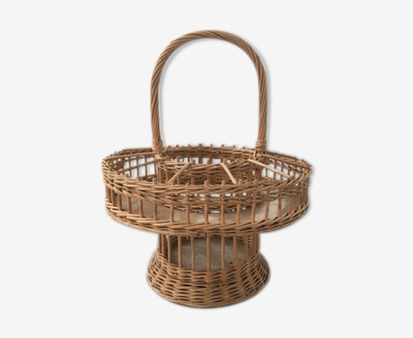 Panier porte bouteille en osier