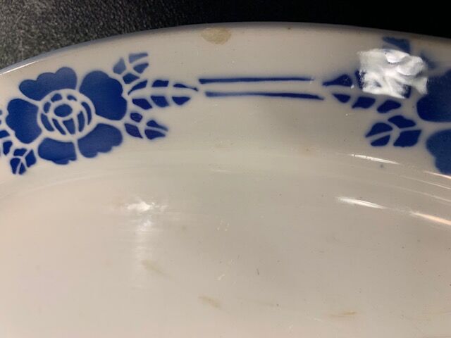 Raviers in pair blue floral pattern