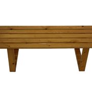 Vintage Scandinavian modern pinewood slatted bench from the 1960's