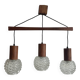 Lustre suspension teck 3 globes minimaliste 60/70