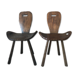 Paire de chaises brutalistes