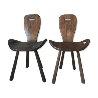 Paire de chaises brutalistes