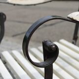 Vintage wrought iron folding garden armchair 1930