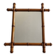 Antique mirror in turned bamboo-style wood, 46 x 54 cm
