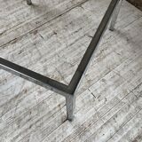 Walnut and modernist chrome coffee table
