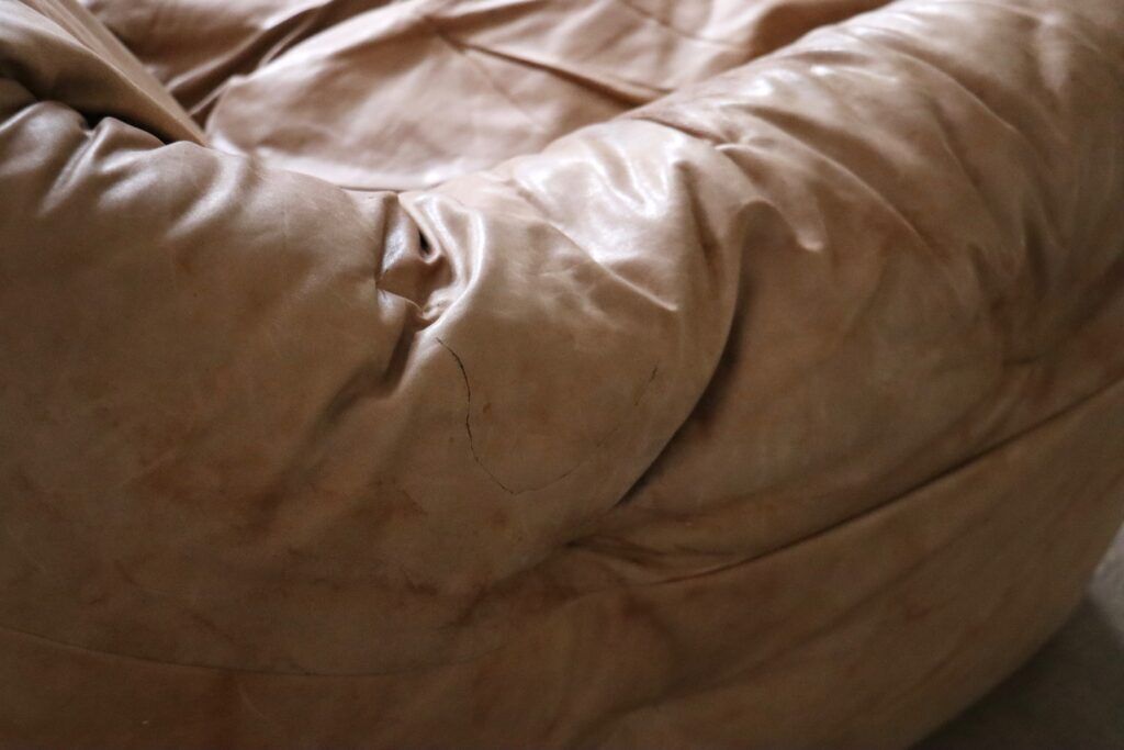 Canapé Sloop Ligne Roset par Michel Ducaroy en cuir cognac, années 1970