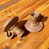 Vintage stoneware candle holders