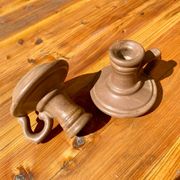 Vintage stoneware candle holders