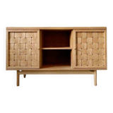 Buffet 2 portes chêne tressé, lupin chêne
