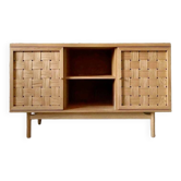 2-door sideboard in woven oak and lupin oak