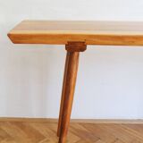 1960s Organic Solid Oak Side Table