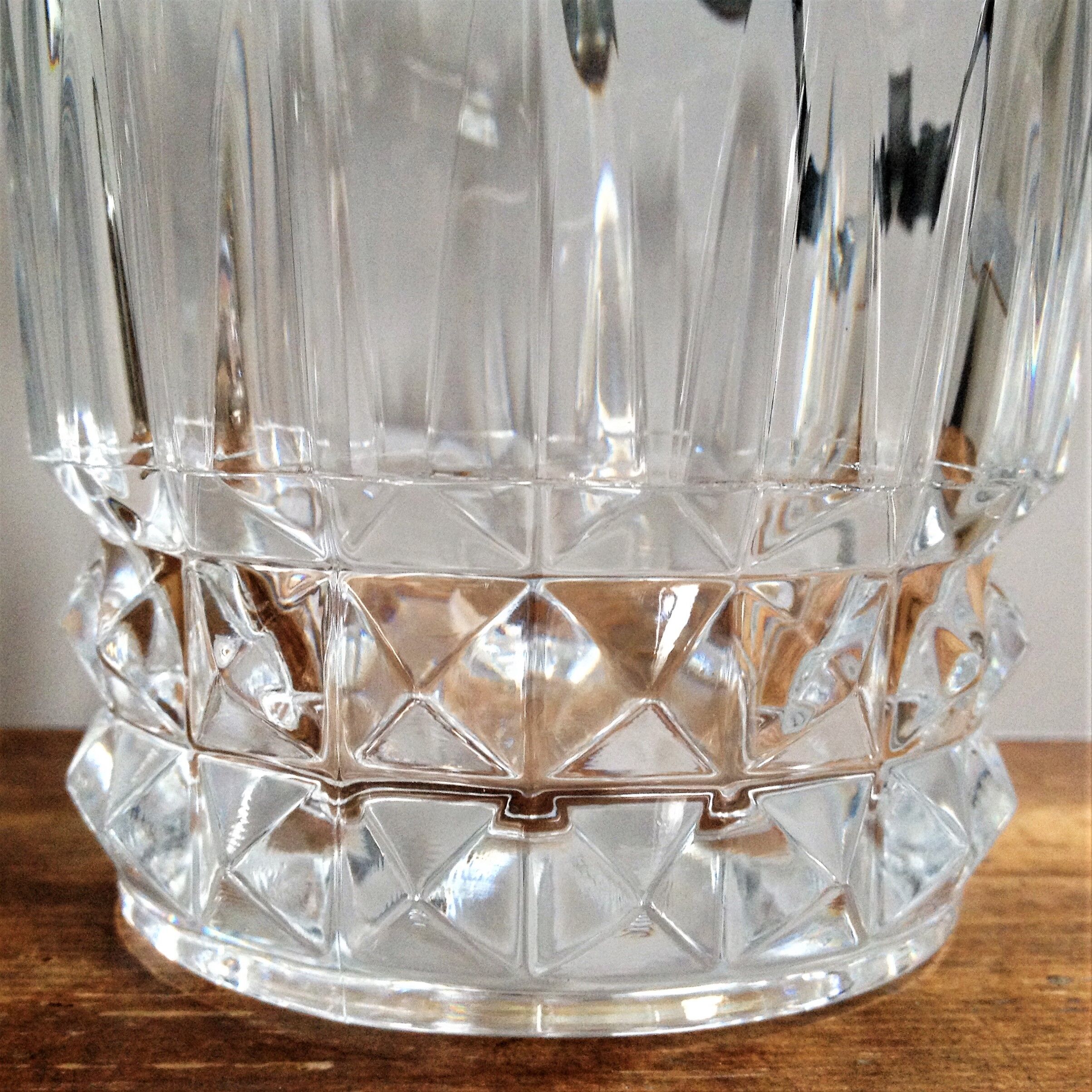Vintage crystal and chrome ice bucket