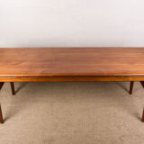 Large Danish teak coffee table with 1960 document rows.
