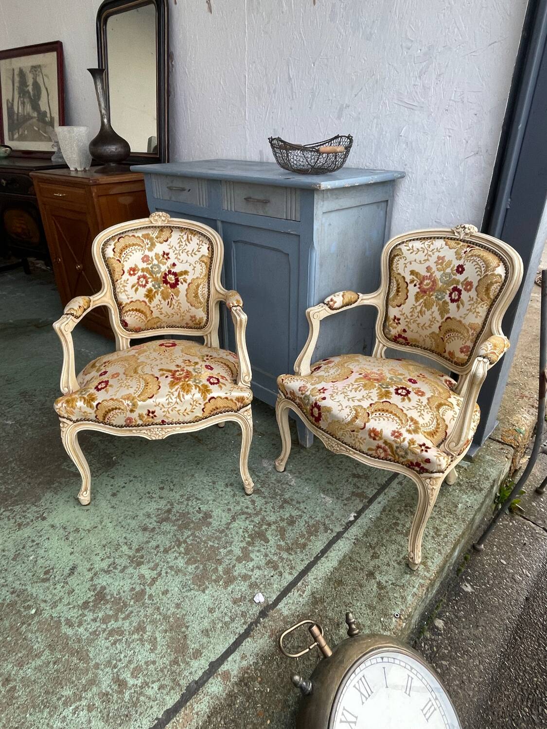 Pair of LXV style armchairs