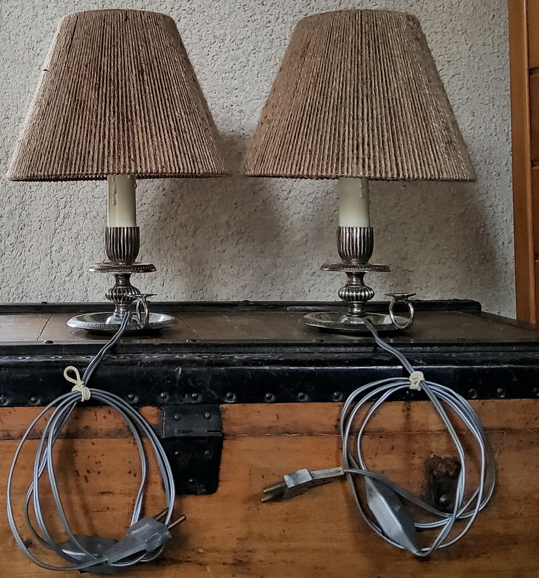 Pair of candlestick lamps