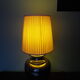 Living room mood lamp, silver metal base, wooden base, pleated lampshade