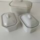 Trio de terrines Apilco porcelaine modèle perlé
