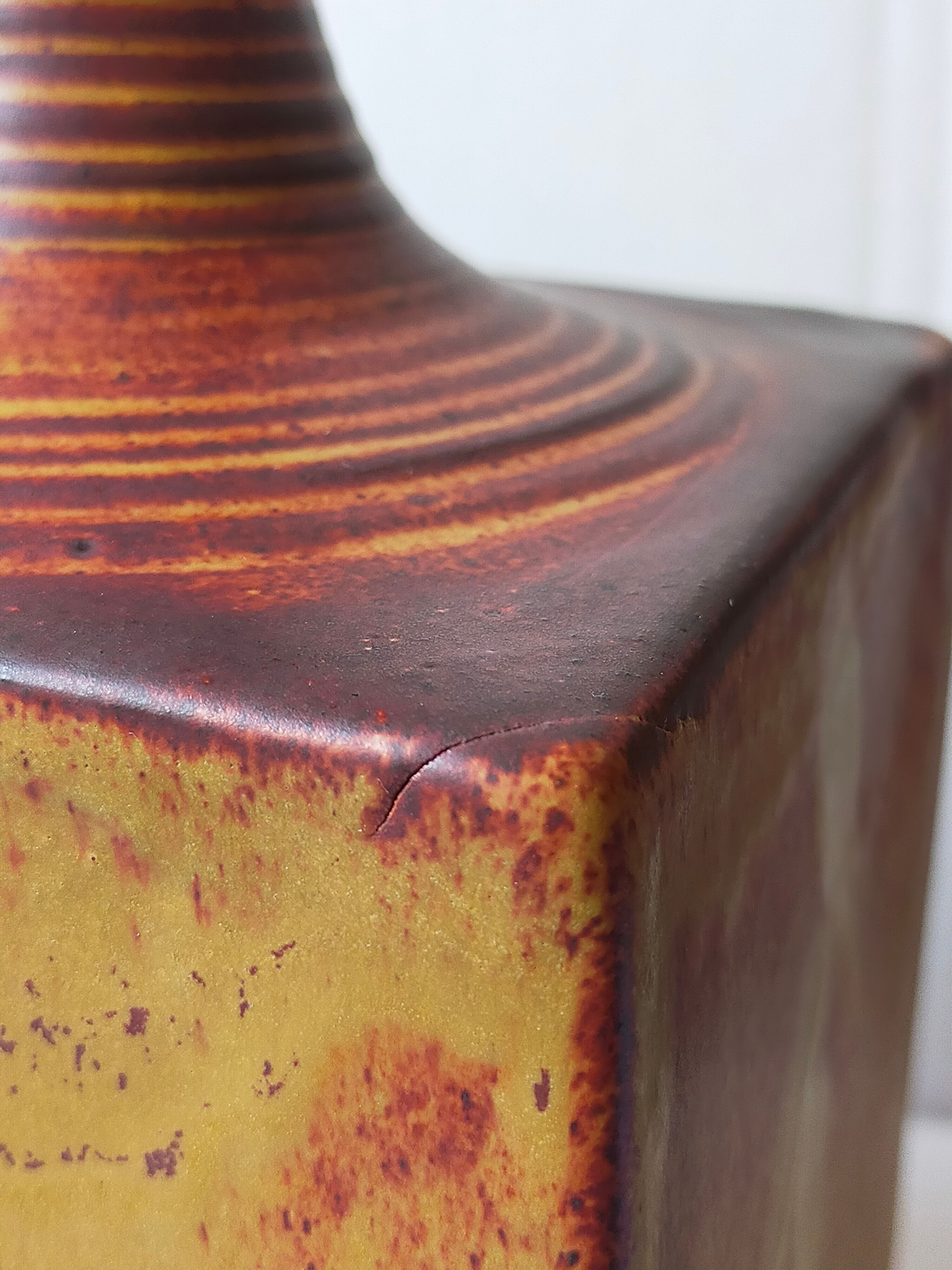 Vintage Scandinavian enamelled earth soliflore vase