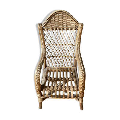 Fauteuil vintage en rotin pour enfant