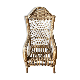 Fauteuil vintage en rotin pour enfant