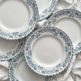 6 flat plates in iron earth “Athens” Saint Amand and Hamage