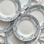 6 assiettes plates en terre de fer « Athènes » Saint Amand et Hamage