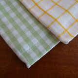 Lot 6 vintage multi-coloured plaid towels