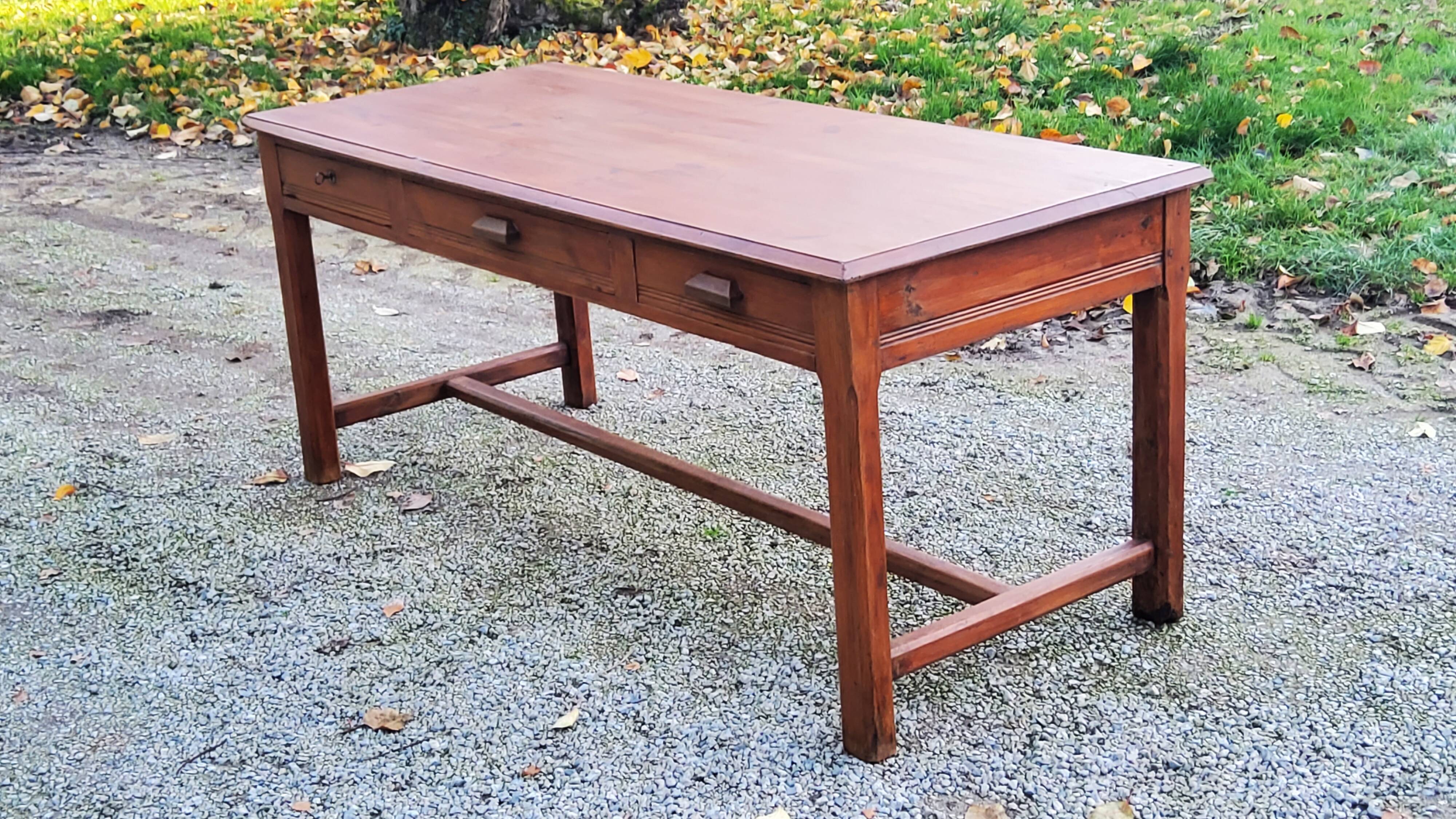 Farm table early 20th century 3 spacer drawers 180cm