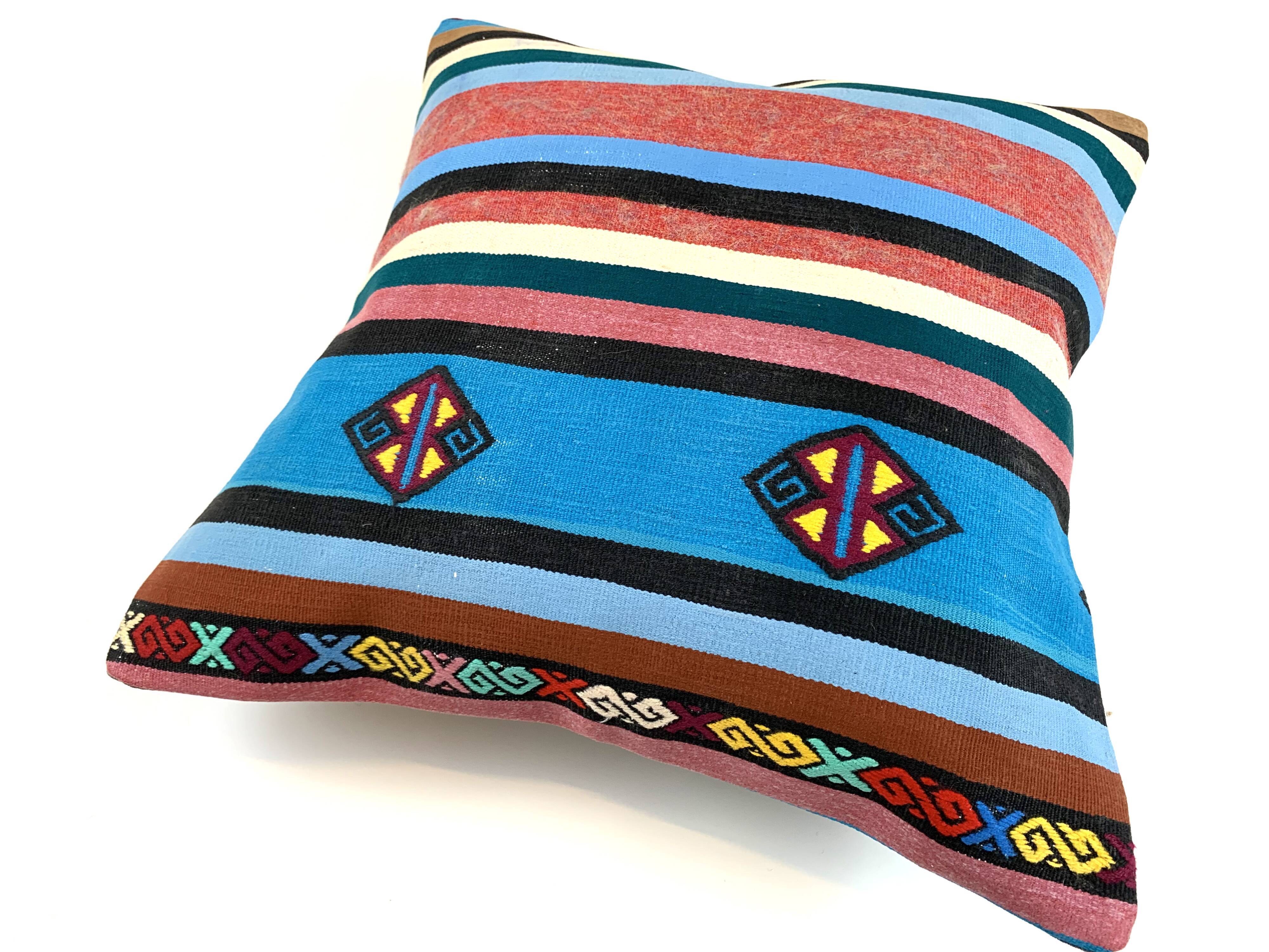 Vintage Turkish kilim cushion cover 55x55 cm