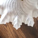 Pair of frosted glass flower pendant lamps