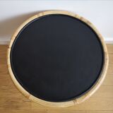 Wooden and rattan coffee table