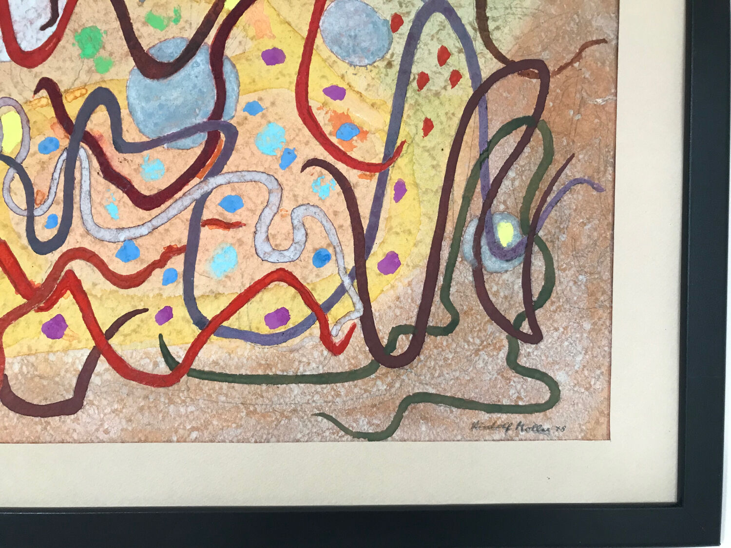 Rudolf möller 1881-1967.composition,1918.gouache et aquarelle