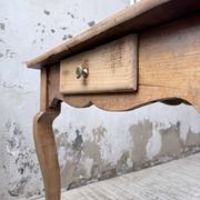 Table de ferme merisier pieds galbés XIXème