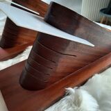 Paire de lampes scandinave bois et plexiglas