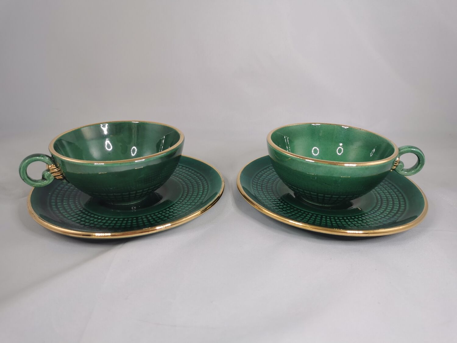 Service à thé DUO, Saint Clément, Vintage, vert