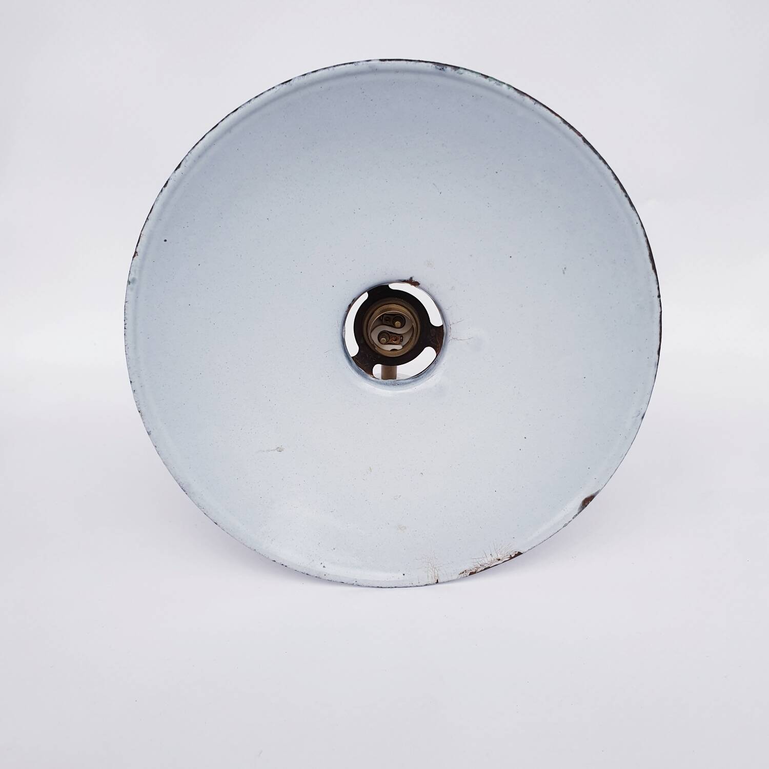 Swan neck and enamelled sheet metal wall light