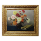 Oil painting on canvas, still life with chrysanthemums, signed L.Porte 1888.