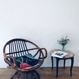 Rotating rattan chair