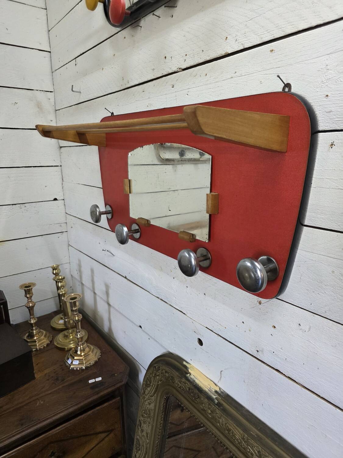 Vintage wall coat rack from the 60s