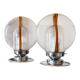 Toni Zuccheri, Set of 2 of Murano glass lamps, Mazzega, Murano Italy 1970
