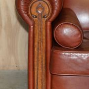 Vintage leather canapé in Art Nouveau style