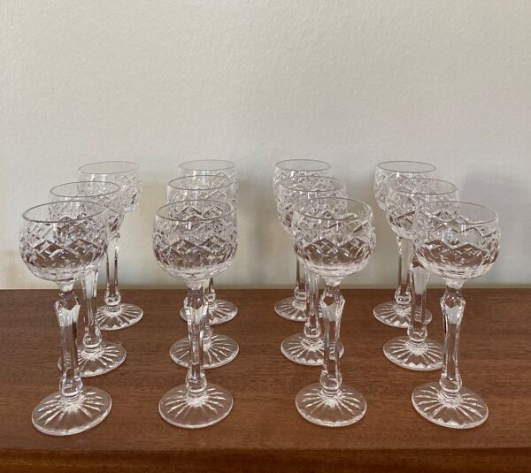 Set de 12 verres à liqueur cristallerie royale champagne / bayel