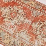 Red & Cream Vintage Persian Runner Rug, 86x265Cm