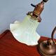 Art Nouveau desk lamp, bronze and opalescent glass