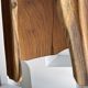 Large suspension or lampshade in organic natural teak, tubular H40 D30.