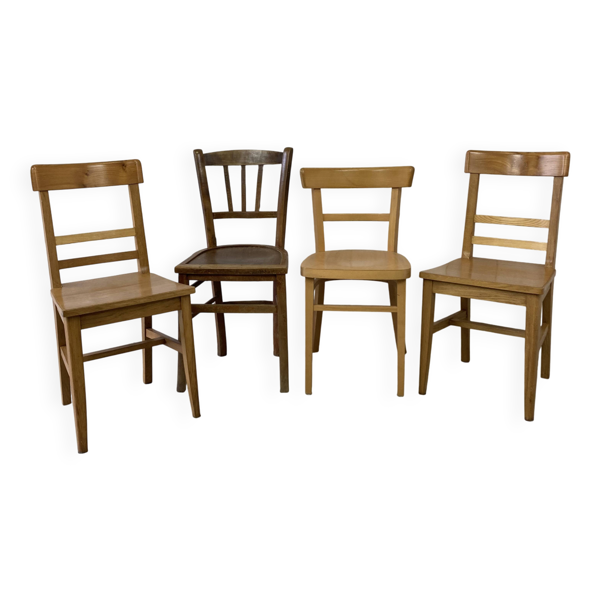 Mismatched bistro chairs x4