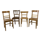 Mismatched bistro chairs x4