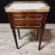 Pair of Louis XVI style bedside tables in mahogany