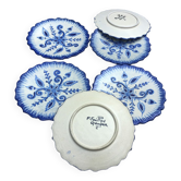 6 dessert plates with Quimper bleu décor by P.Fouillen
